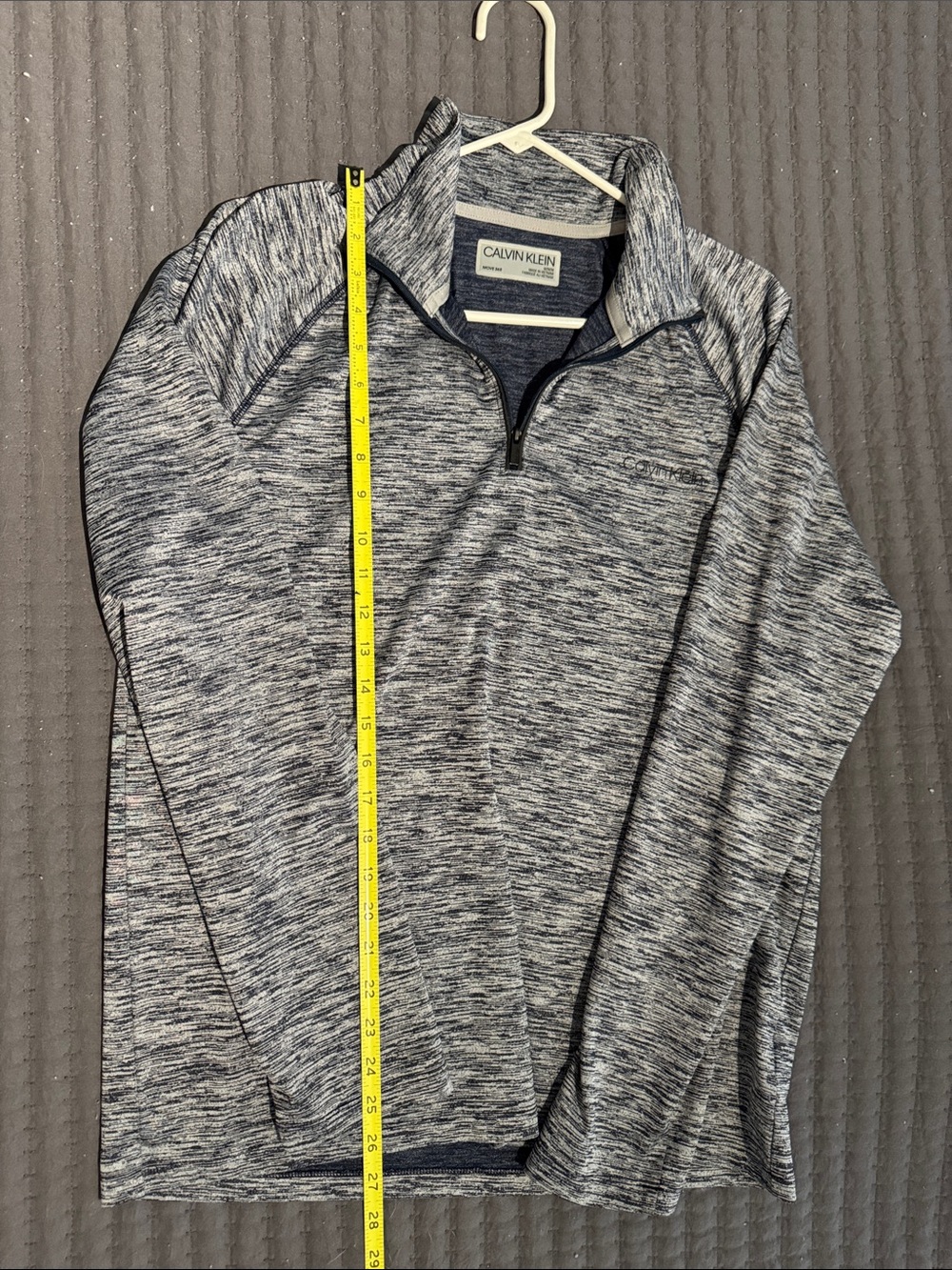 Calvin Klein Men's Heathered Gray Quarter-Zip Shirt Jacket